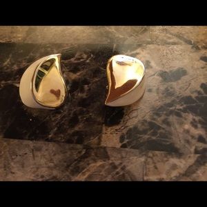 Beautiful Givenchy brand white and gold earrings